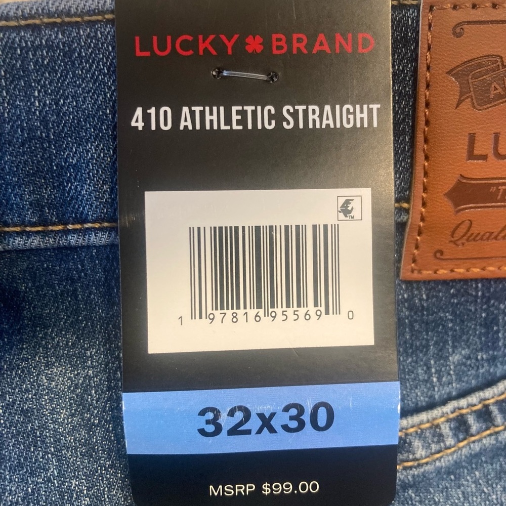 Lucky Brand 410 Men’s Athletic Straight Stretch 32x30 Blue Jeans NWT, $99 MSRP - Picture 10 of 10
